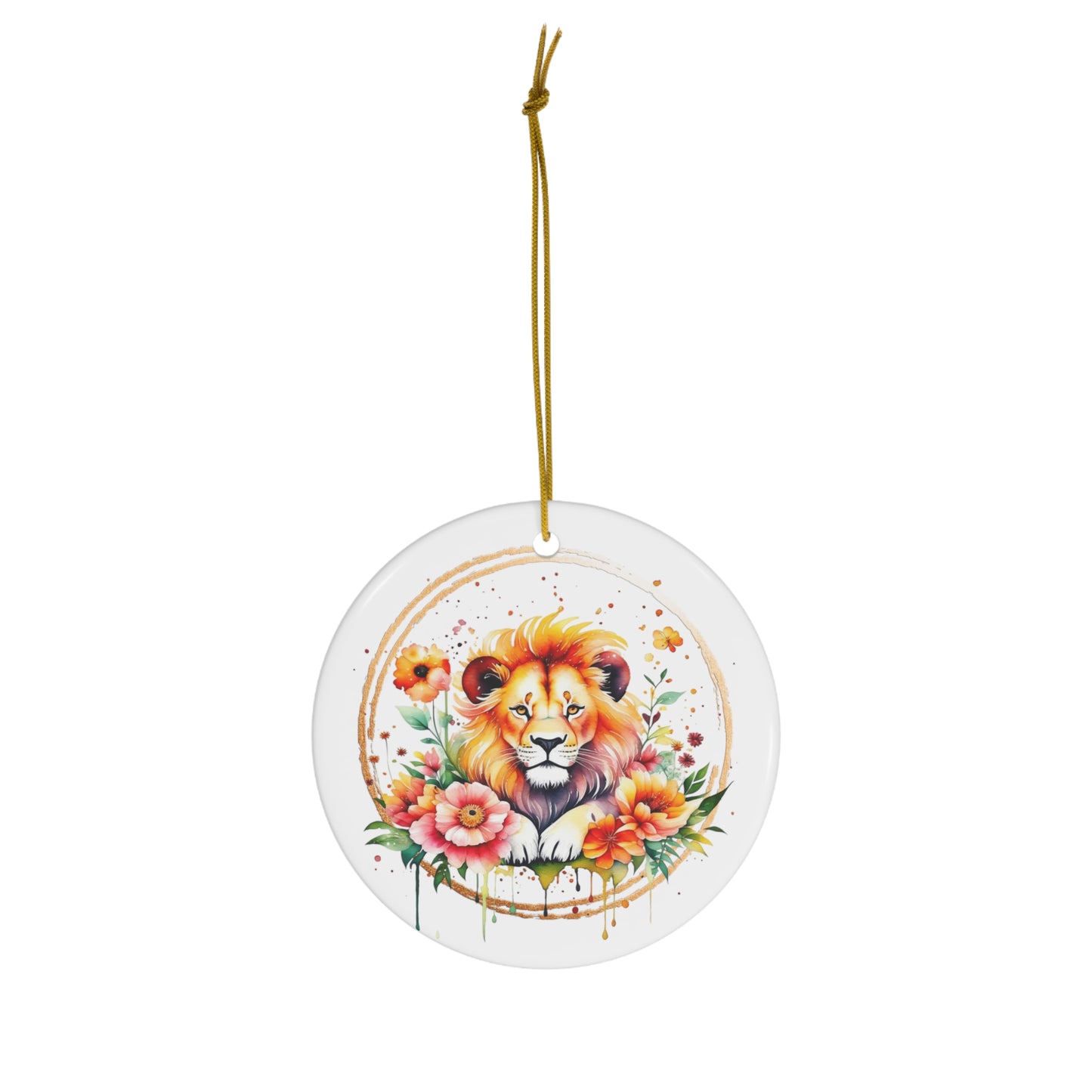 Golden Lion Ceramic Ornament