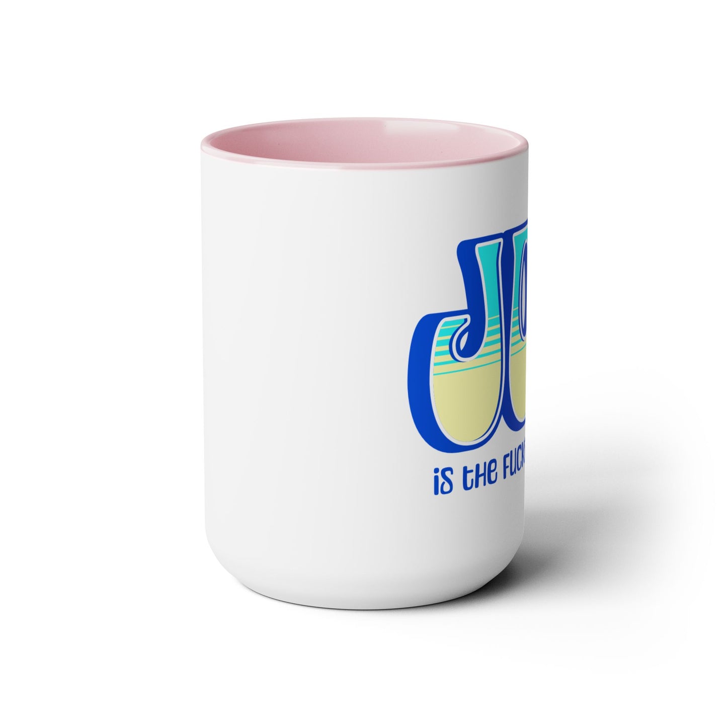 Blue Teal Yellow Joy Two-Tone Mug, 15oz