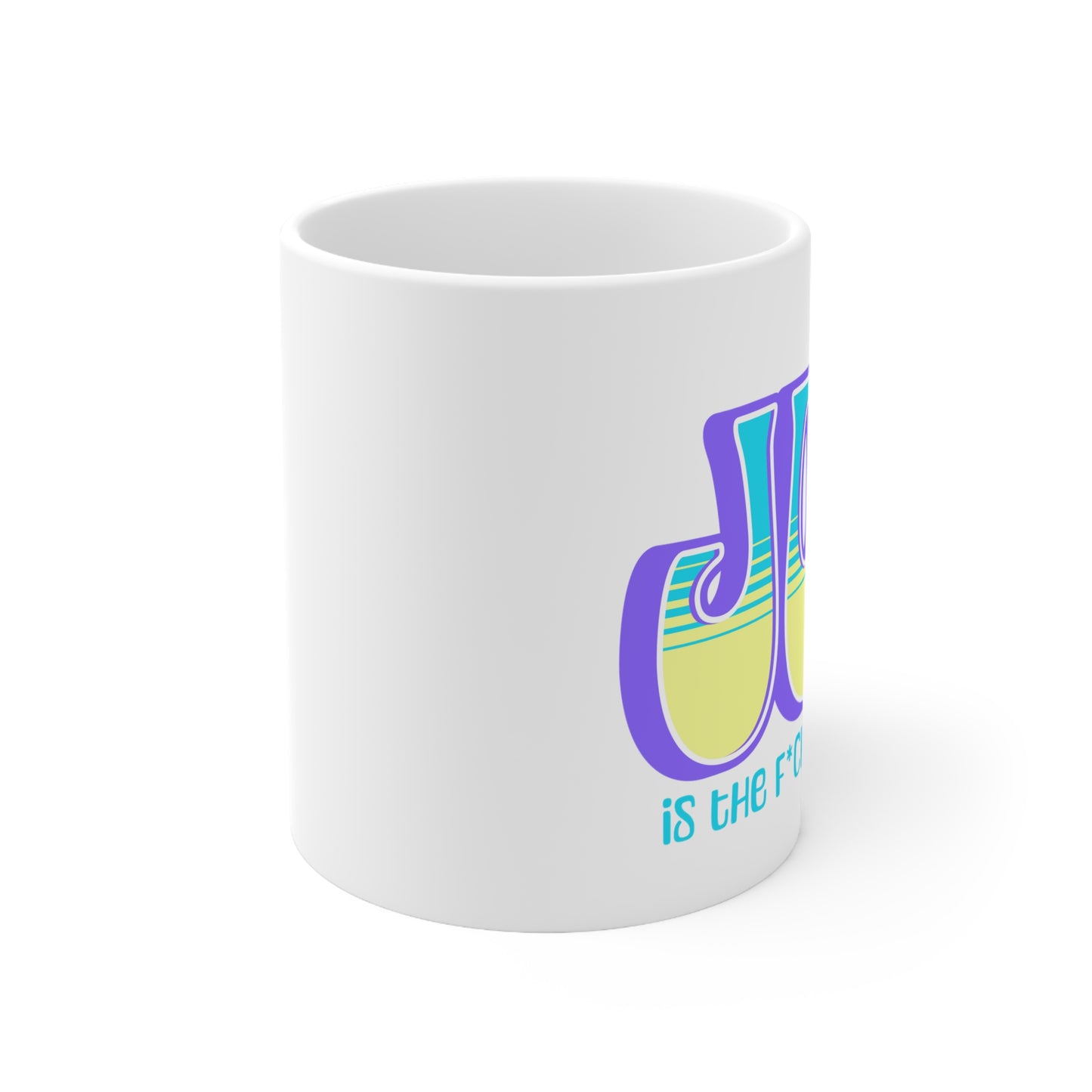 JOY censored (purple blue yellow) Ceramic Mug 11oz