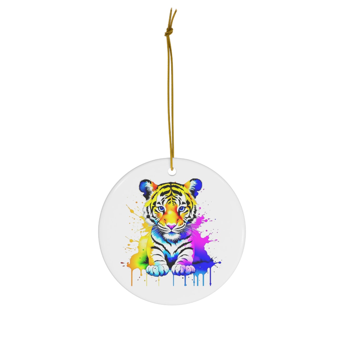 Vibrant Tiger Ceramic Ornament