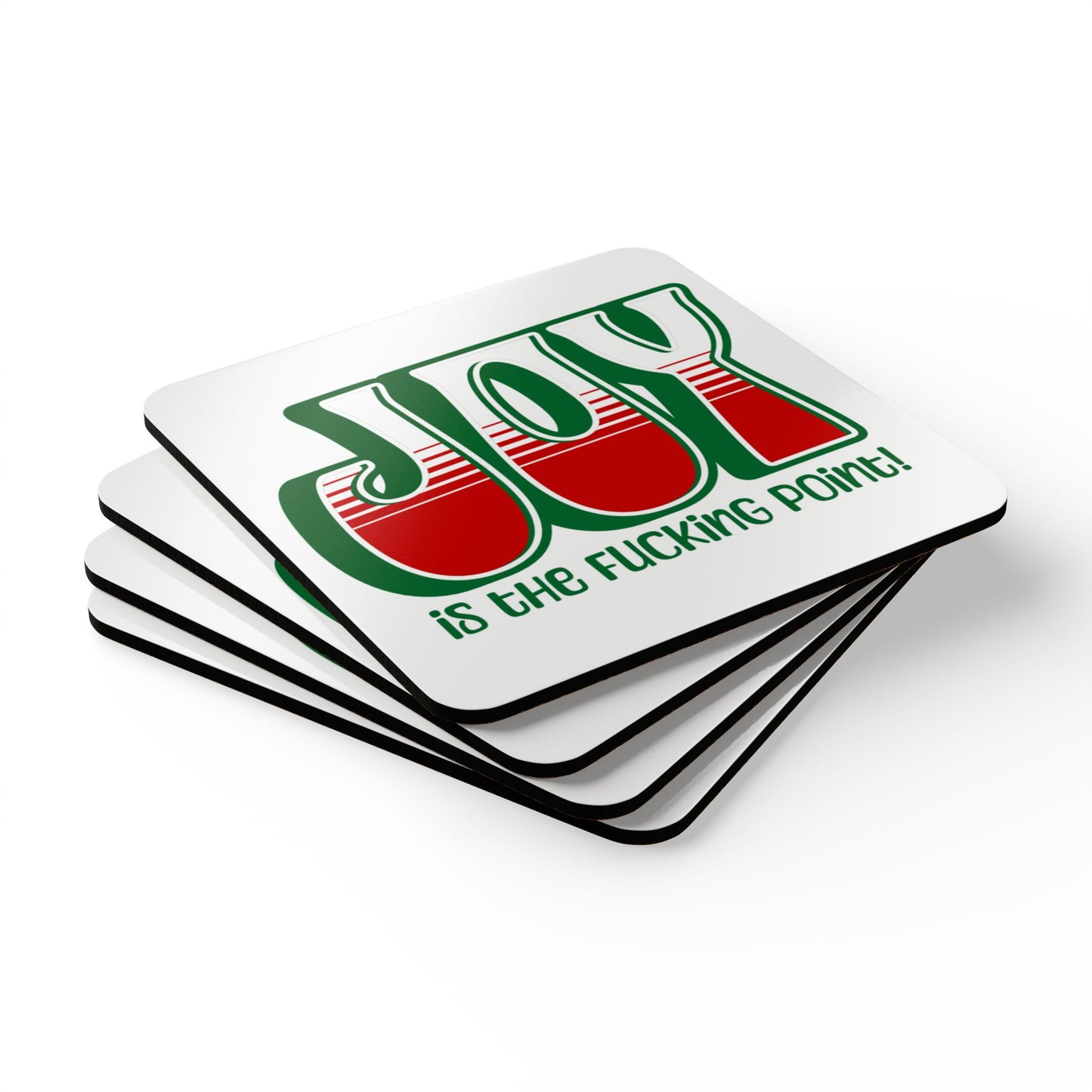 Green Holiday Joy Coaster Set