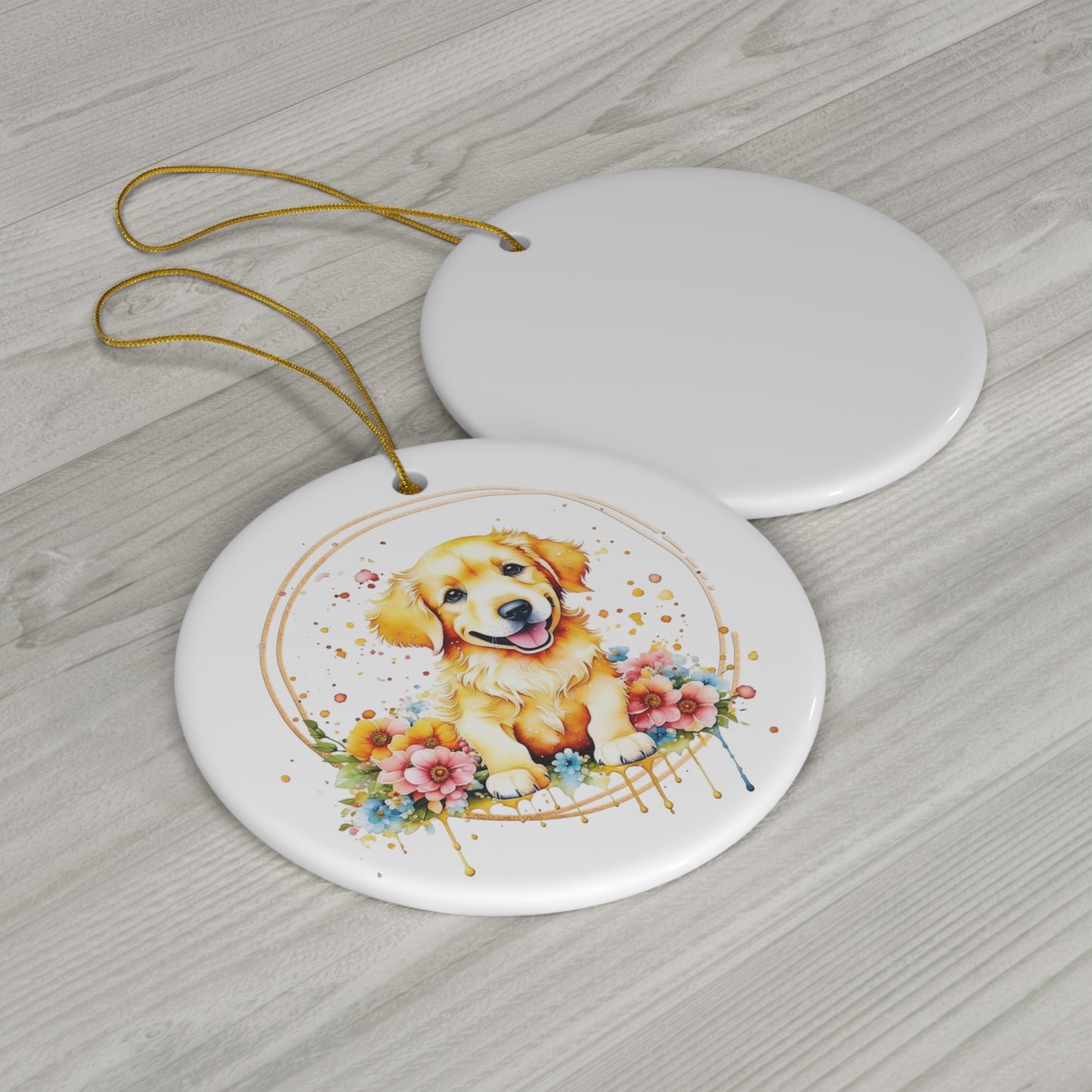 Golden Retriever Ceramic Ornament