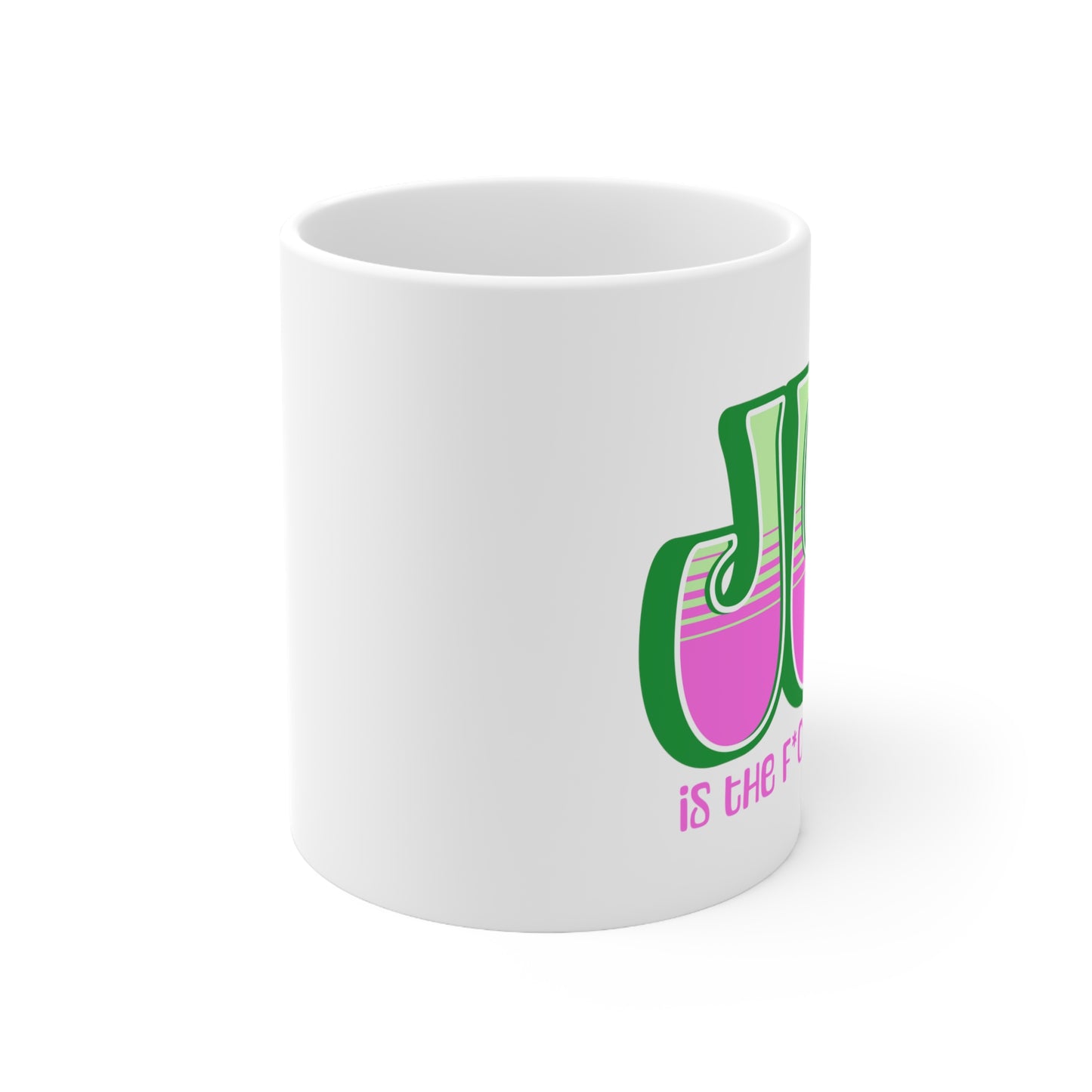 JOY censored (green pink) Ceramic Mug 11oz