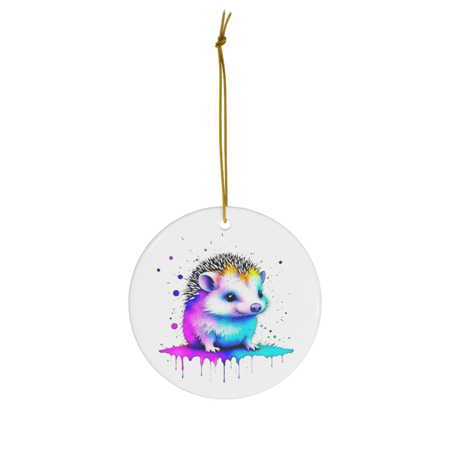 Vibrant Hedgehog Ceramic Ornament