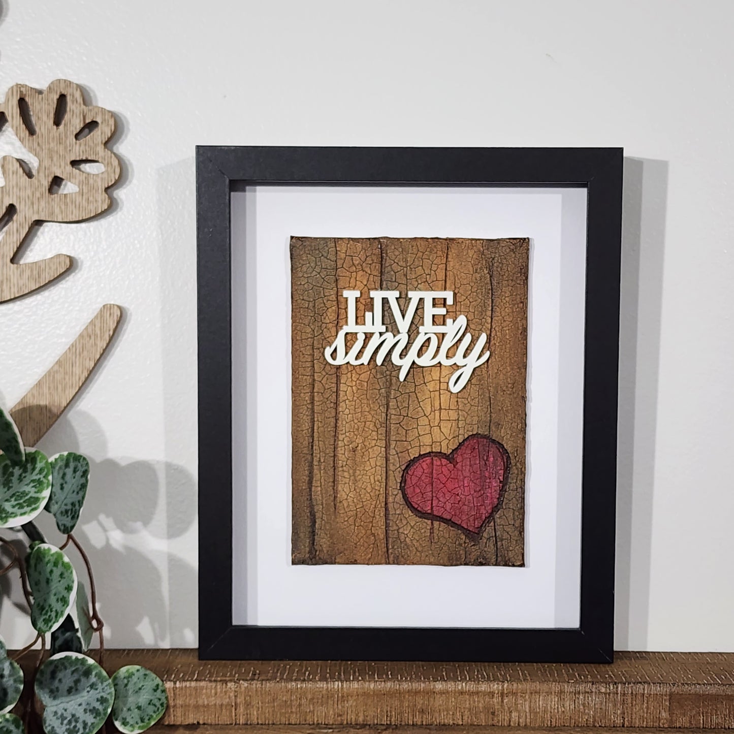 Live Simply (wood) WordArt Collage