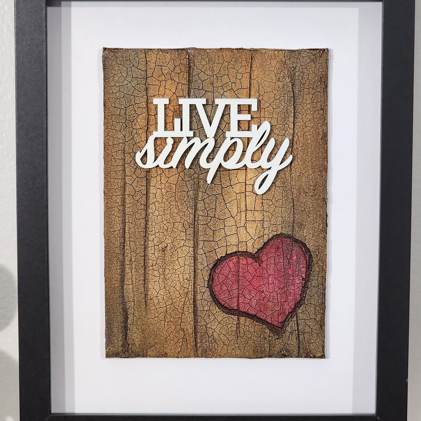 Live Simply (wood) WordArt Collage