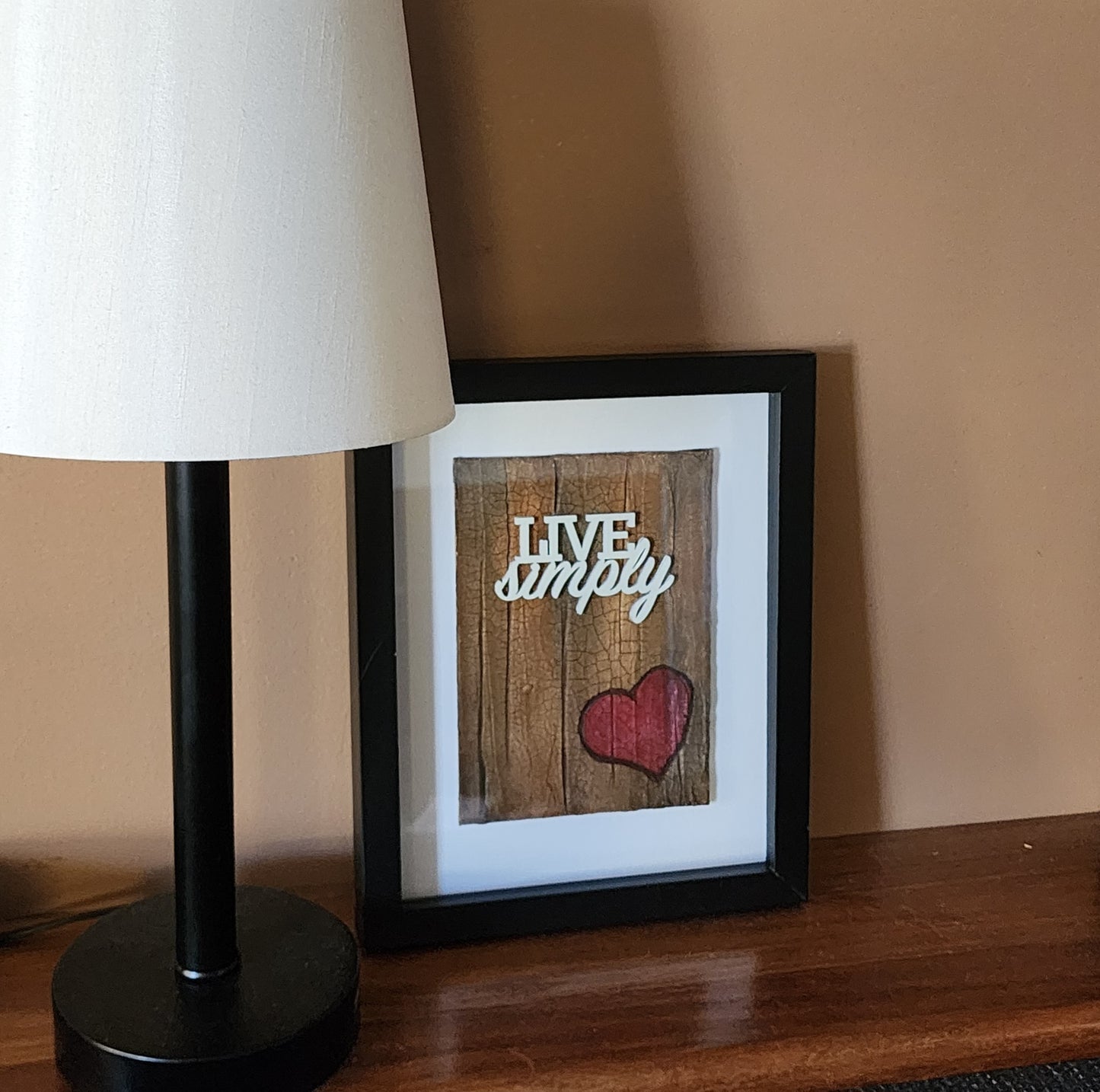 Live Simply (wood) WordArt Collage