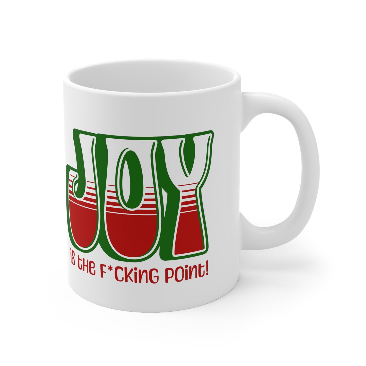 JOY censored (green holiday) Ceramic Mug 11oz