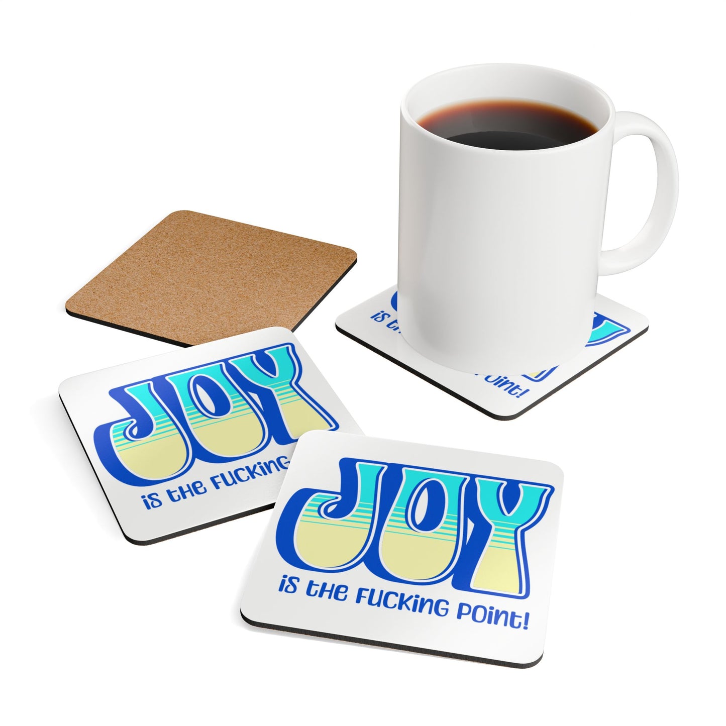 Blue Teal Yellow Joy Coaster Set