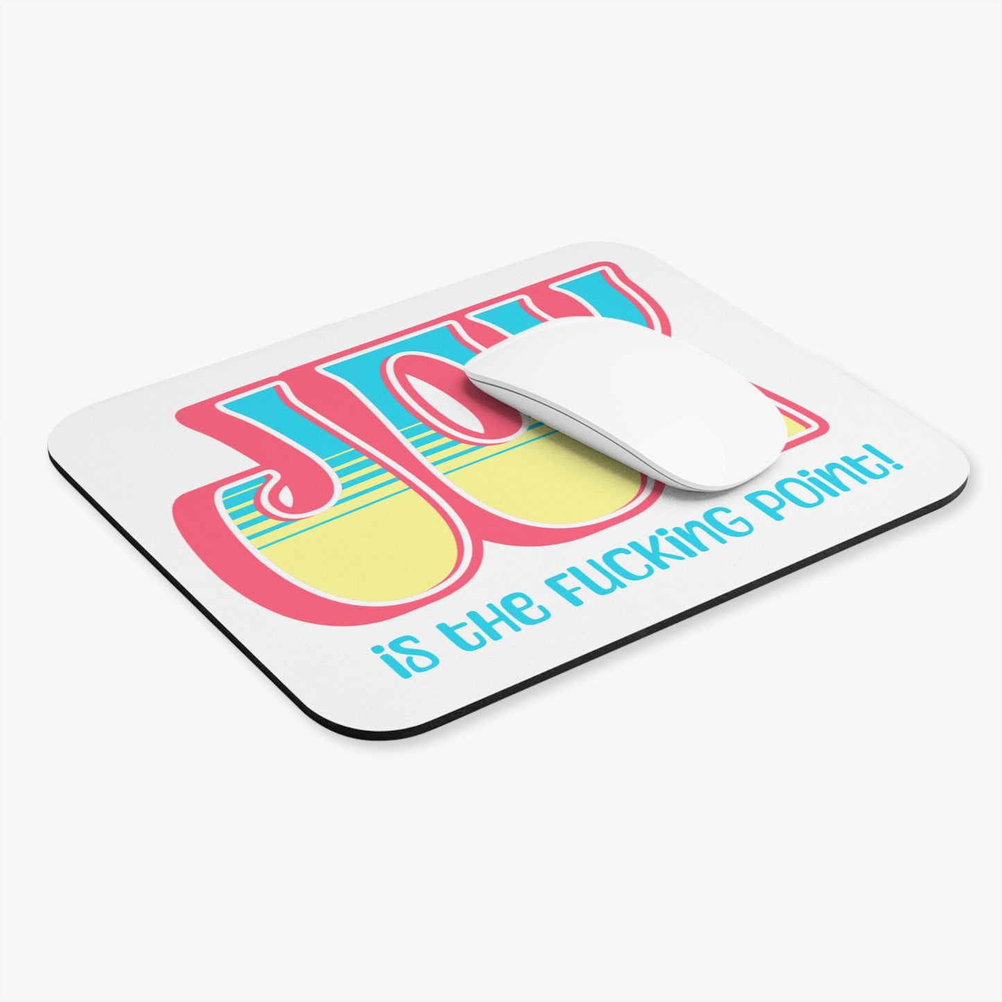 Salmon Blue Yellow Joy Mouse Pad