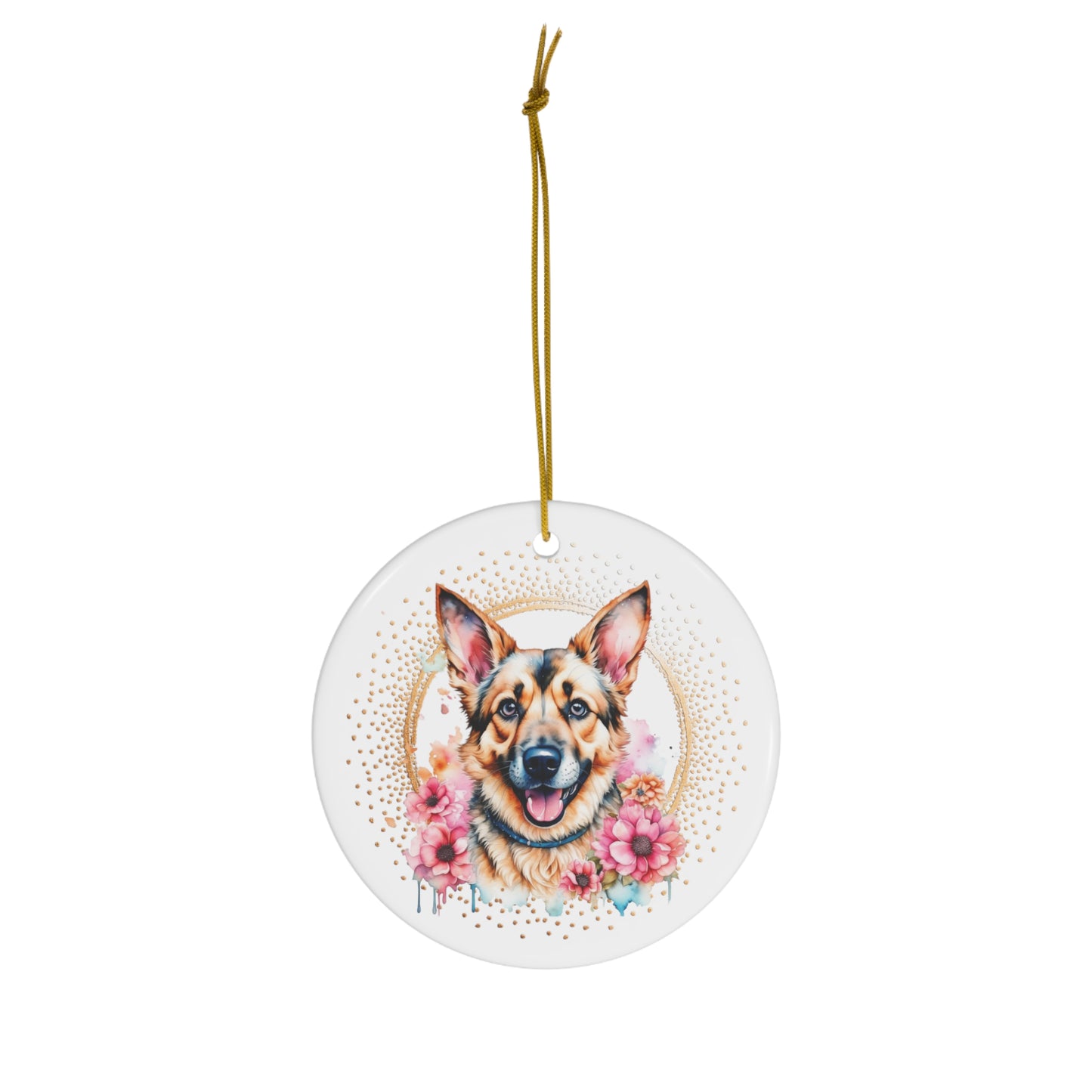 German Shepherd Ceramic Ornament