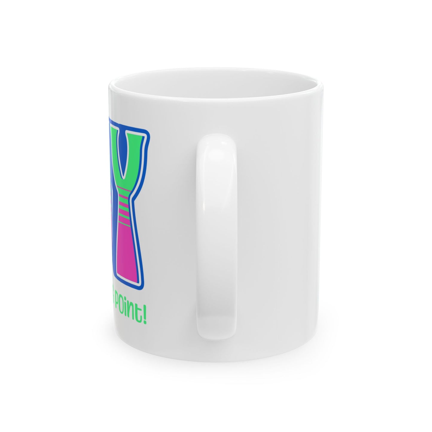 Blue Pink Green Joy Ceramic Mug, (11oz, 15oz)