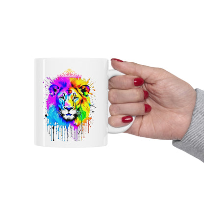 Vibrant Lion Ceramic Mug 11oz