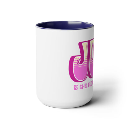 Pink Pink Yellow Joy Two-Tone Mug, 15oz