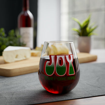 JOY (red holiday) Stemless Wine Glass, 11.75oz