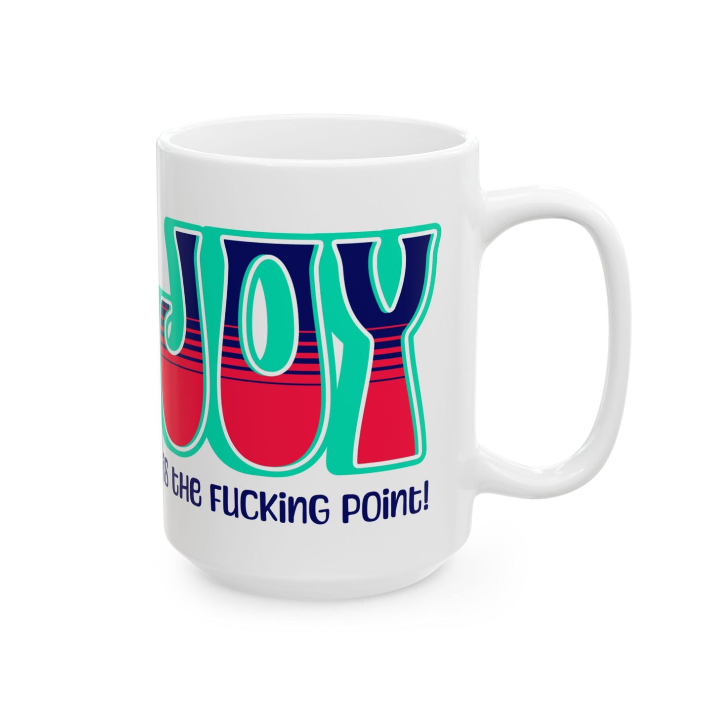 Teal Blue Red Ceramic Mug, (11oz, 15oz)
