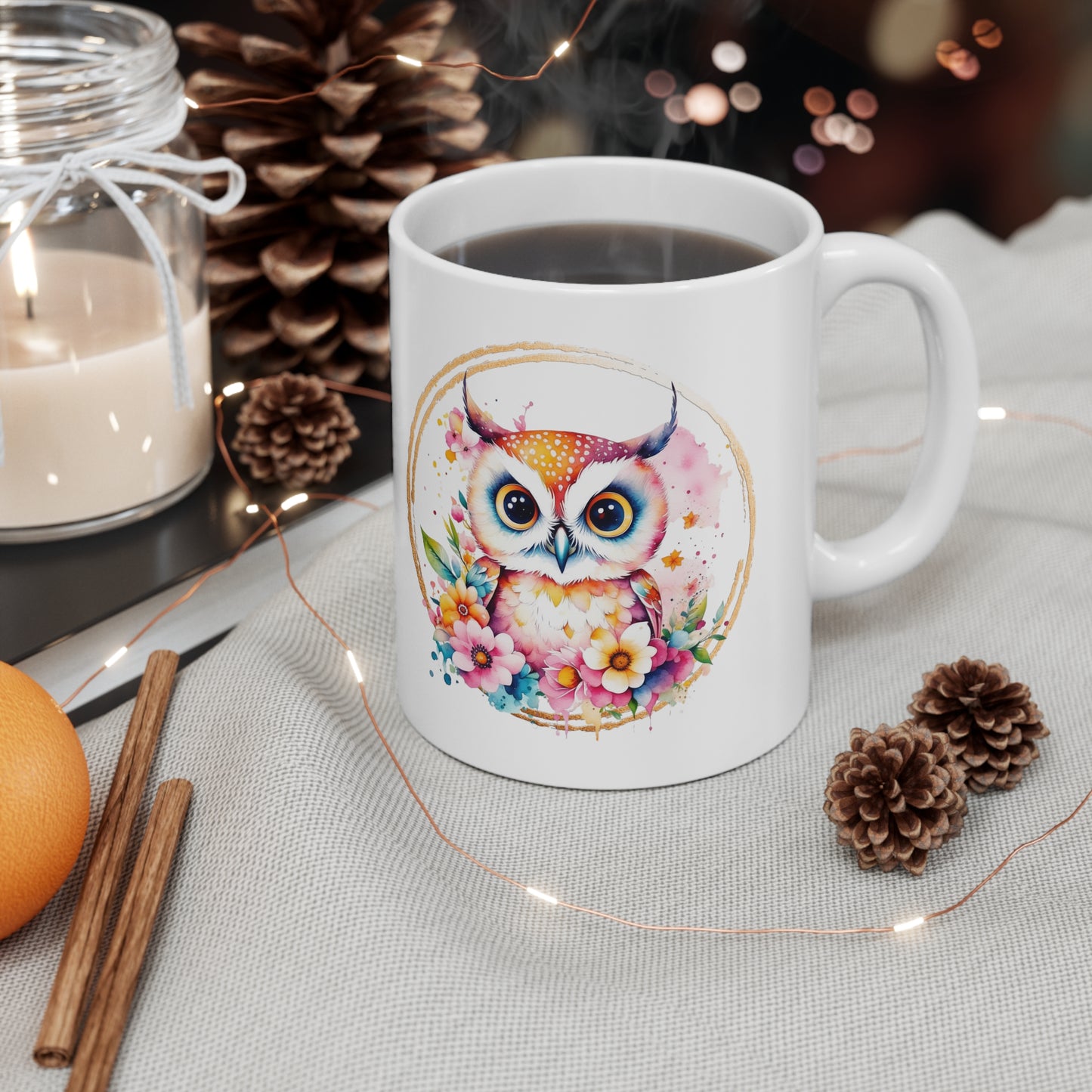 Golden Owl Ceramic Mug 11oz