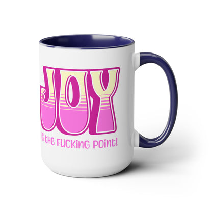 Pink Pink Yellow Joy Two-Tone Mug, 15oz