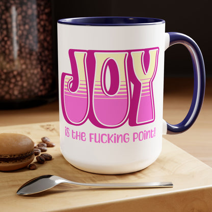 Pink Pink Yellow Joy Two-Tone Mug, 15oz