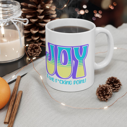 JOY censored (purple blue yellow) Ceramic Mug 11oz