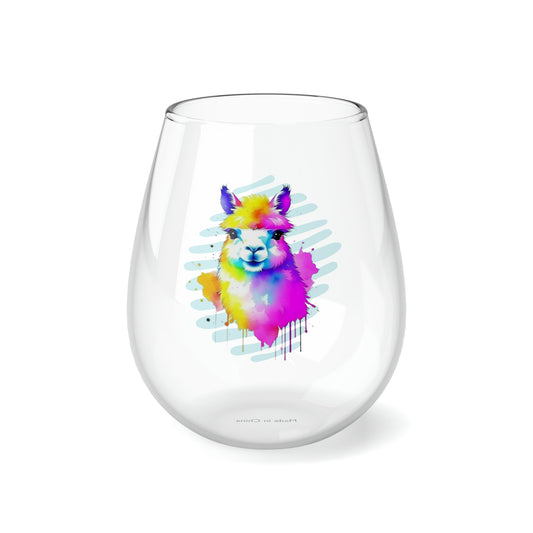 Vibrant Alpaca Stemless Wine Glass, 11.75oz