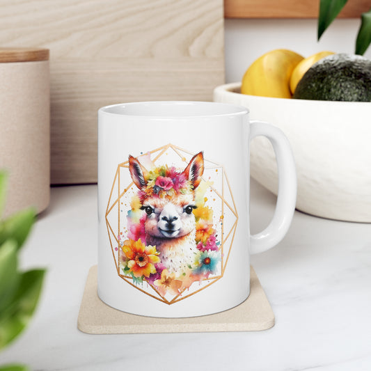 Golden Alpaca Ceramic Mug 11oz