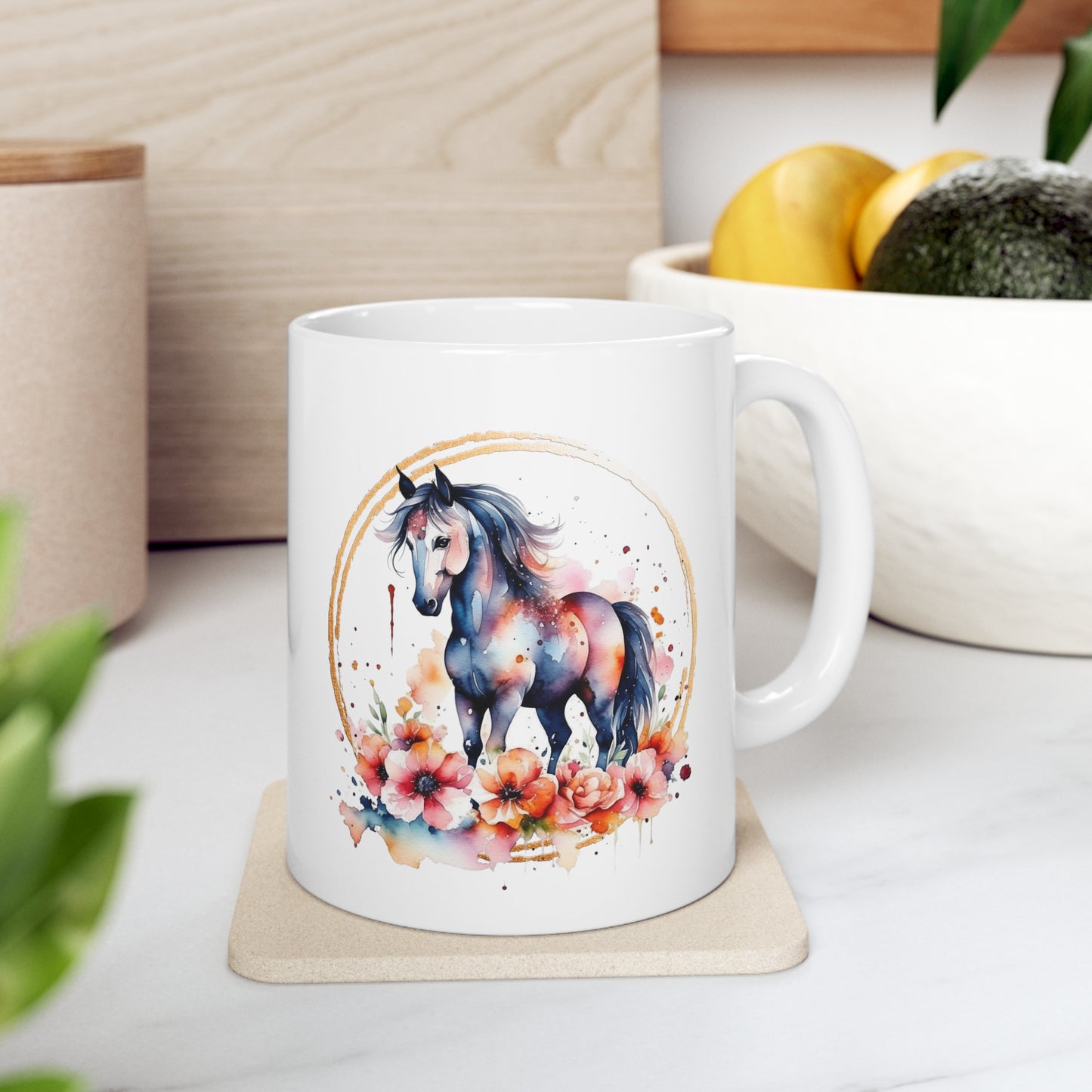 Golden Horse Ceramic Mug 11oz