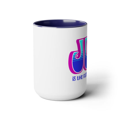 Pink Blue Teal Joy Two-Tone Mug, 15oz