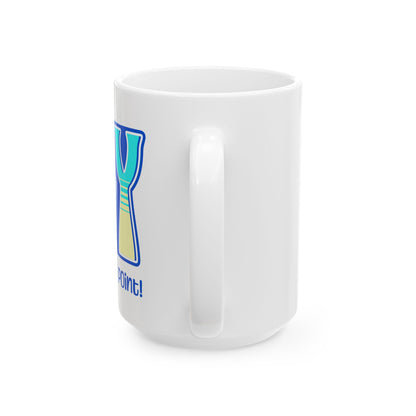 Blue Teal Yellow Joy Ceramic Mug, (11oz, 15oz)