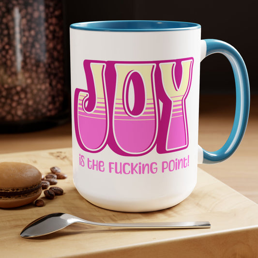 Pink Pink Yellow Joy Two-Tone Mug, 15oz