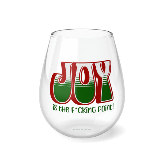 JOY (red holiday) Stemless Wine Glass, 11.75oz