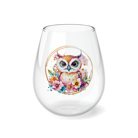 Golden Owl Stemless Wine Glass, 11.75oz