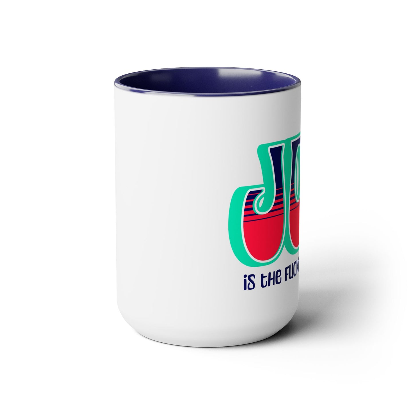 Teal Blue Red Joy Two-Tone Mug, 15oz