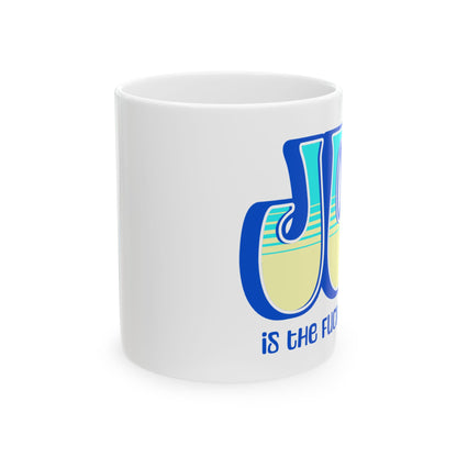Blue Teal Yellow Joy Ceramic Mug, (11oz, 15oz)