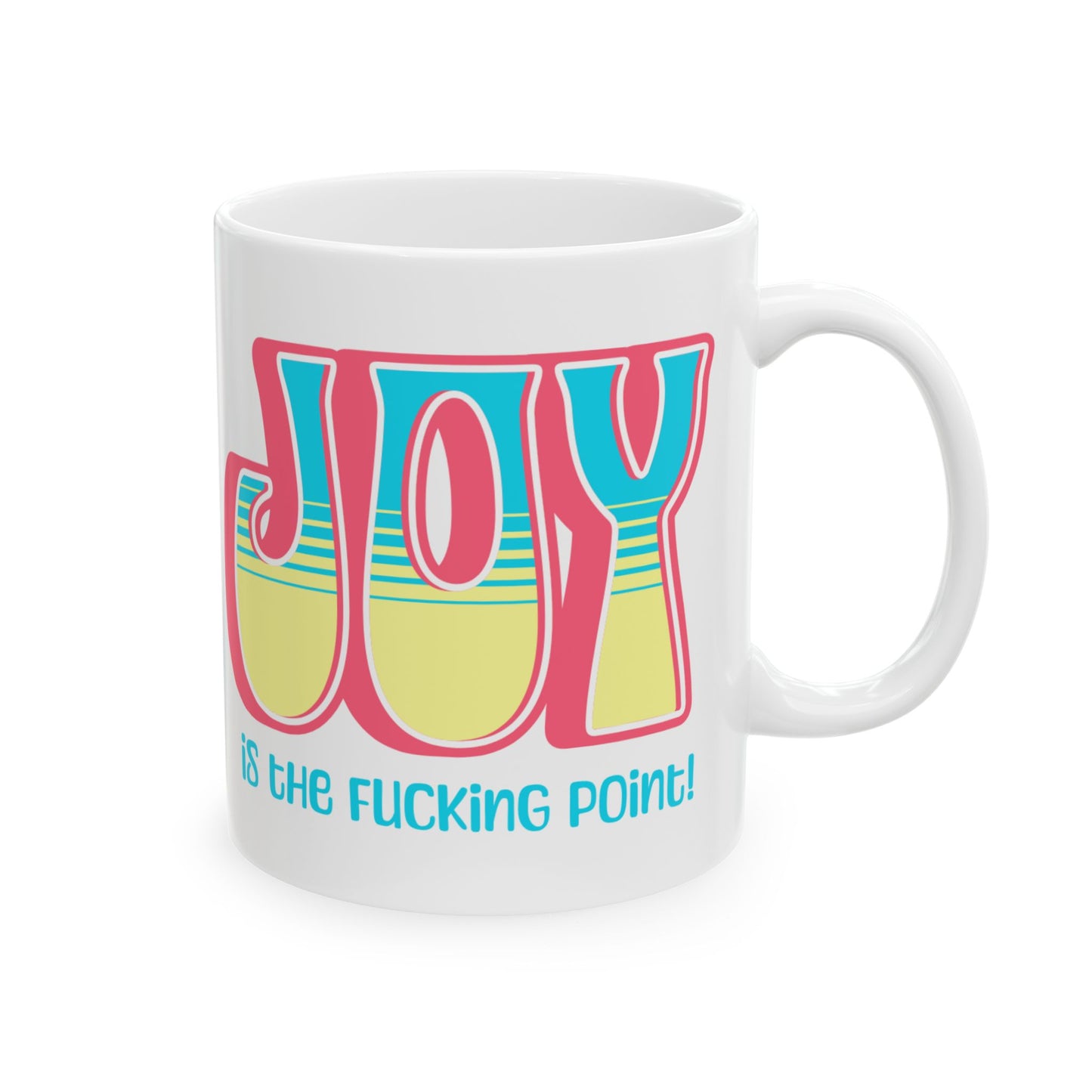 Salmon Blue Yellow Joy Ceramic Mug, (11oz, 15oz)