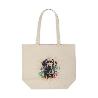 Black Lab Canvas Shopping Bag