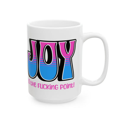 Black Pink Blue Joy Ceramic Mug, (11oz, 15oz)