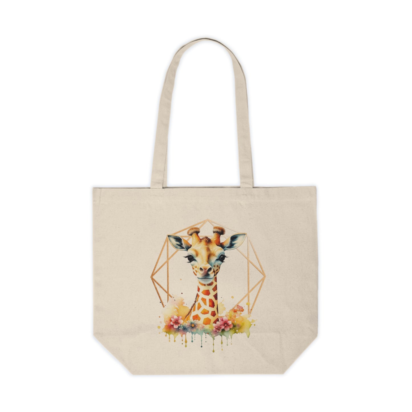 Golden Giraffe Canvas Shopping Bag