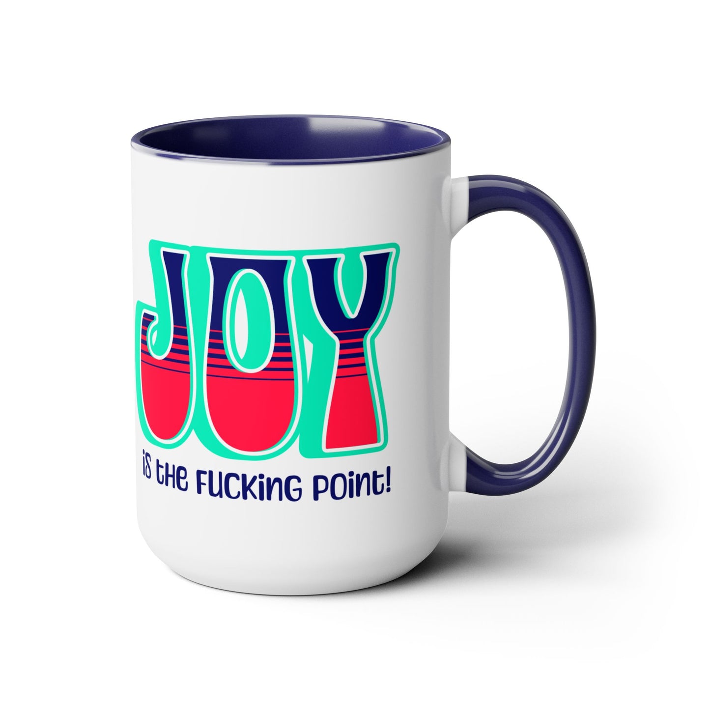Teal Blue Red Joy Two-Tone Mug, 15oz