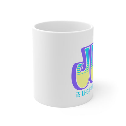 JOY censored (purple blue yellow) Ceramic Mug 11oz