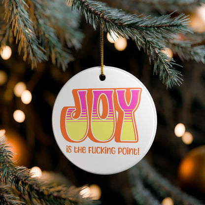 Orange Pink Yellow Joy Ceramic Ornament,  (explicit)