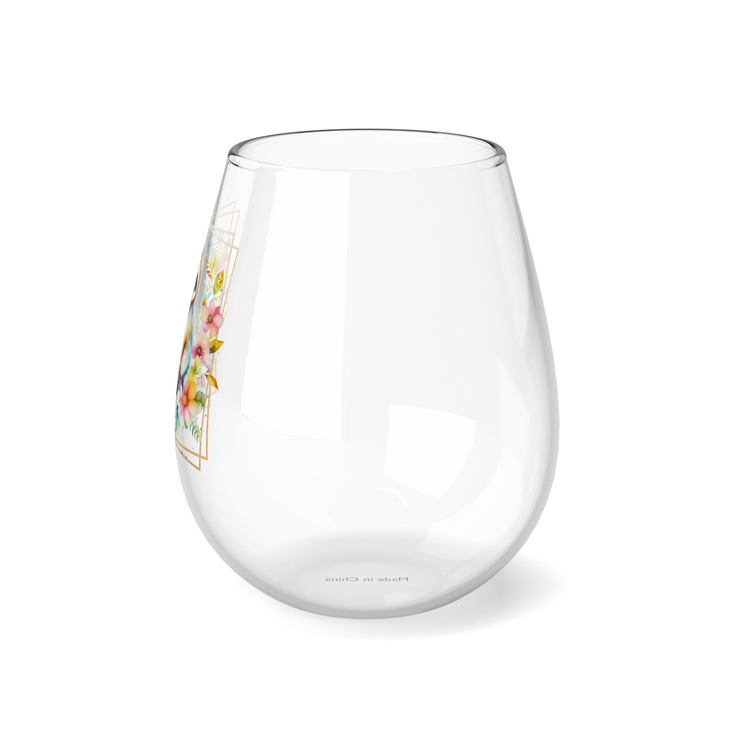 Golden Sloth Stemless Wine Glass, 11.75oz