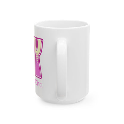 Pink Pink Yellow Joy Ceramic Mug, (11oz, 15oz)