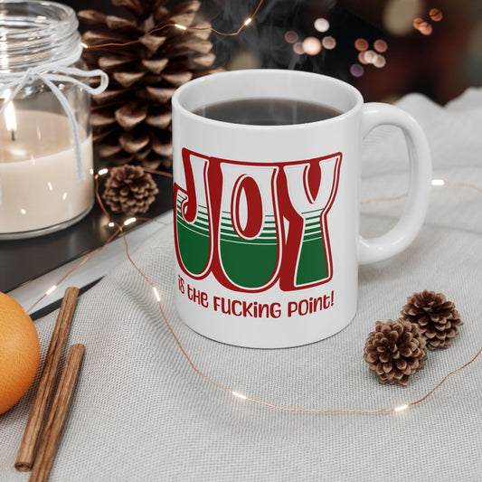 Red Holiday Joy Ceramic Mug, (11oz, 15oz)