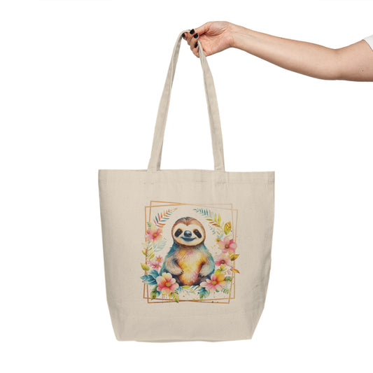 Golden Sloth Canvas Shopping Bag