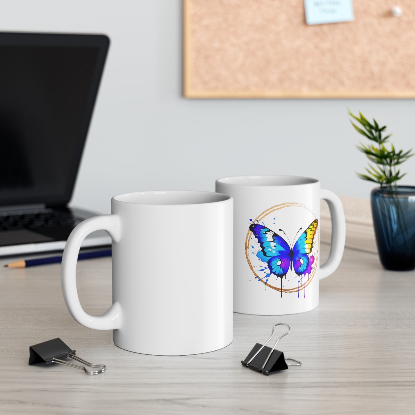 Vibrant Butterfly Ceramic Mug 11oz