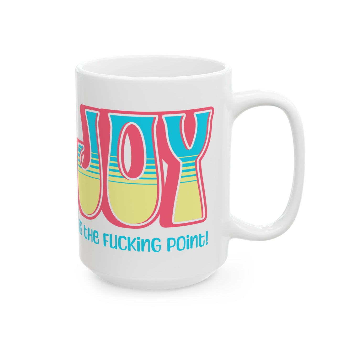 Salmon Blue Yellow Joy Ceramic Mug, (11oz, 15oz)