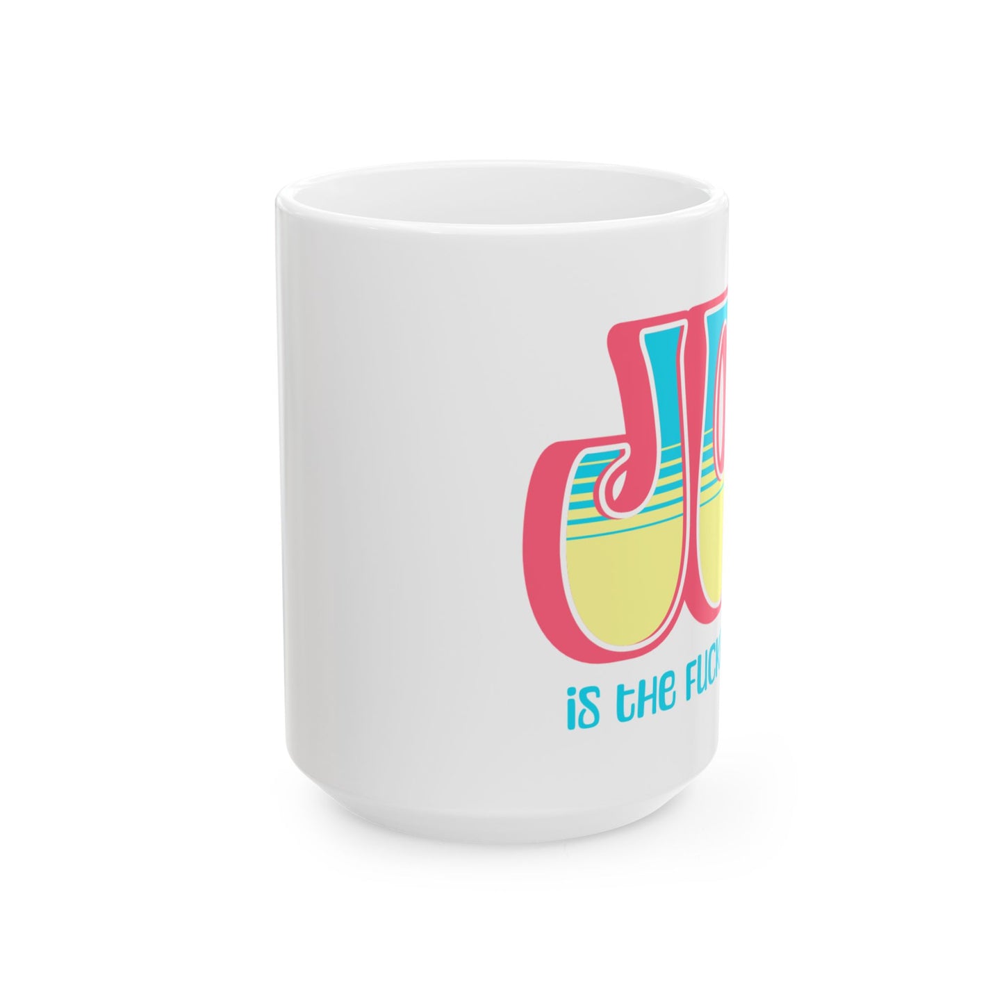 Salmon Blue Yellow Joy Ceramic Mug, (11oz, 15oz)