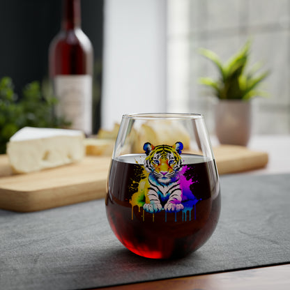 Vibrant Tiger Stemless Wine Glass, 11.75oz