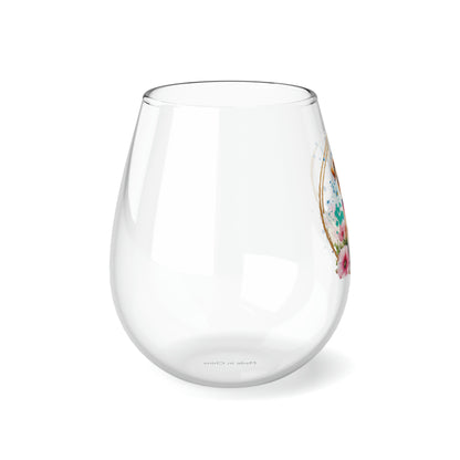 Golden Terrier Stemless Wine Glass, 11.75oz